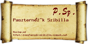 Paszternák Szibilla névjegykártya